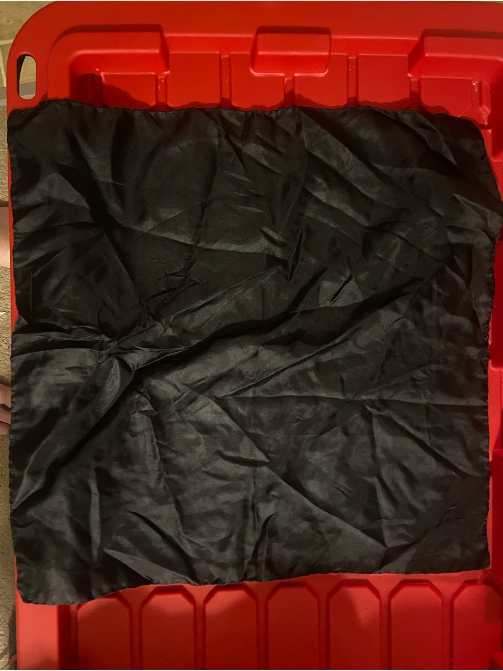 Vintage Ashear Black Silk Pocket Square Handkerchief Made in Italy Hand Rolled